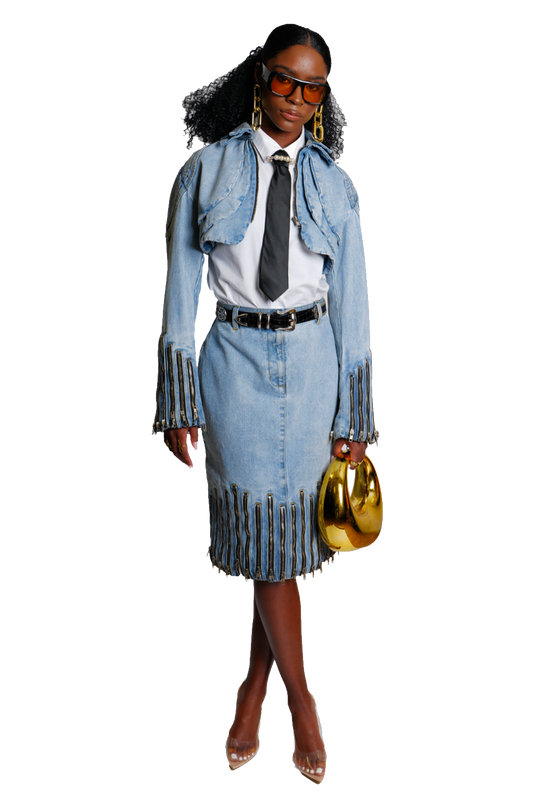 Dominion Zip Pencil Skirt